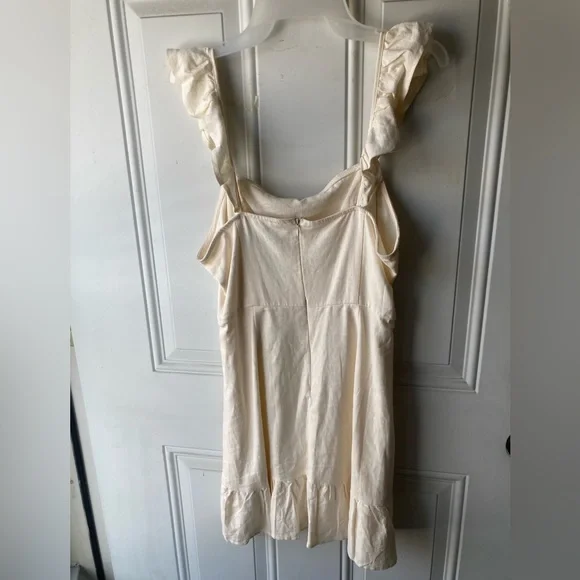 Off white/beige linen mini dress - Picture 3 of 3